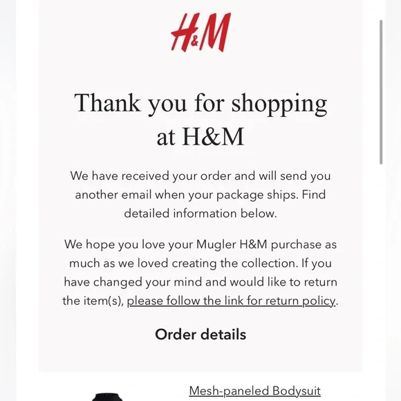 MUGLER x H&M Women’s Mesh-Paneled Bodysuit in Dark brown/black - Picture 5 of 5